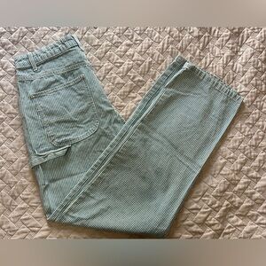 Cotton On Women's Striped Carpenter Straight Leg Jeans - Blue